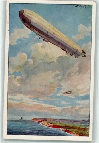 sign. Hans Rudolf Schulze Zeppelin Reichsmarineluftschiff Luftflottenverein Künstlerkarte