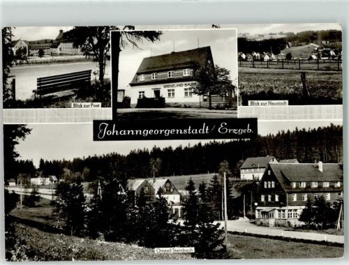Johanngeorgenstadt Blick zur Post Gasthaus Grenzlandbaude Blick zur Neustadt OT Steinbach