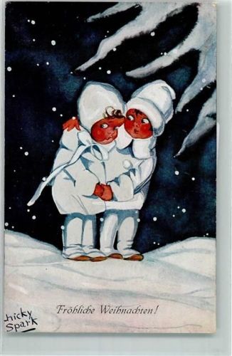 Weihnachten Kinder es schneit AK