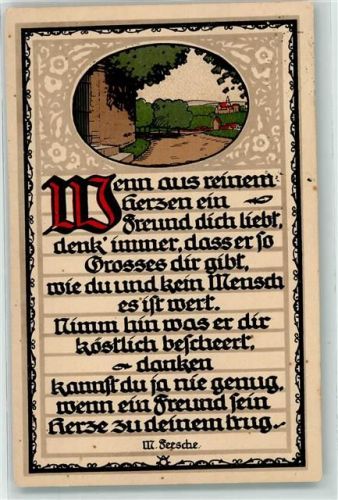 Künstlersteindruck AK Spruch Lithographie