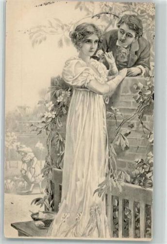 Serie 224 Nr. 3 Liebespaar Biedermeier AK TSN 1902