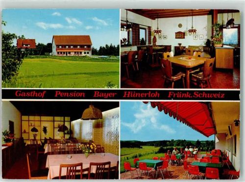 Hühnerloh Gasthaus Bayer Gaststube Terrasse