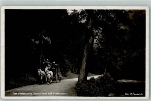 1938 Schwarzatal mit Postkutsche AK