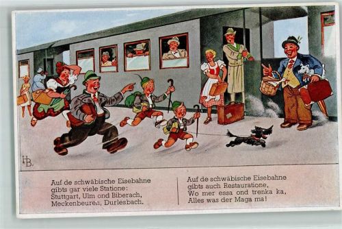 Schwäbischer Kunstverlag Serie 145 - Schwäbische Eisenbahn AK