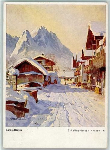 Garmisch Frühlingstraße Winter sign. Hanns Maurus
