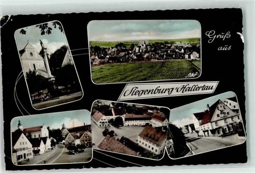 Siegenburg Mariensäule Dorfstraße Haus mit Lüftlmalerei