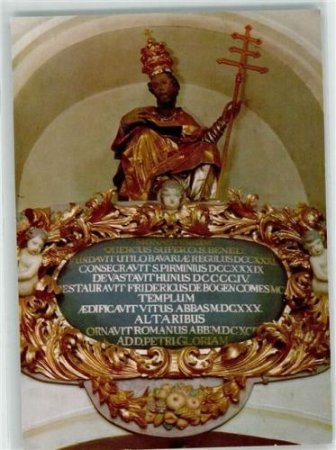 Oberalteich Ehemal. Klosterkirche Kunstreicher Inschriftsschild ü. d. Portal