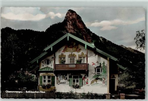 W8103 Oberammergau Rotkäppchenhaus Hausmalerei AK Rotkäppchen Foto AK