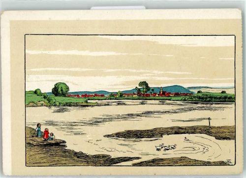 Landschaft am Wasser Kinder AK
