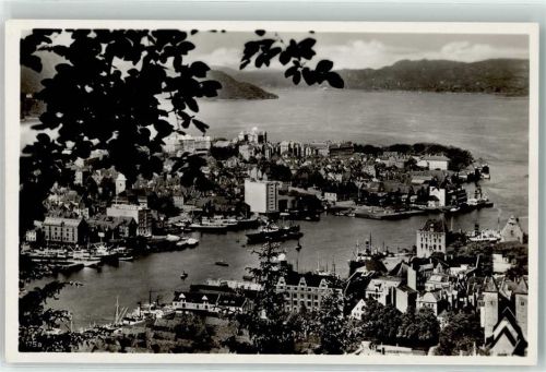 Bergen Aussicht von Floilen Schiff Boot Hafen