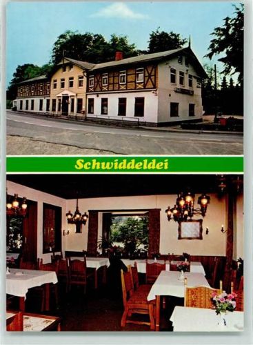 Ascheberg Gasthaus Pension Schwiddeldei Bes. R. Wenthof Fachwerkhaus Brunnen Gastraum Innenansicht Blumenvase