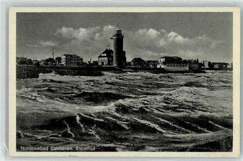 Cuxhaven Leuchtturm Sturmflut