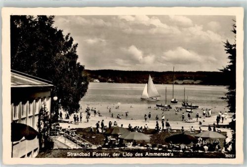 86938 W8913 Unterschondorf , Ammersee - Strandbad Forster Liegewiese Segelboote