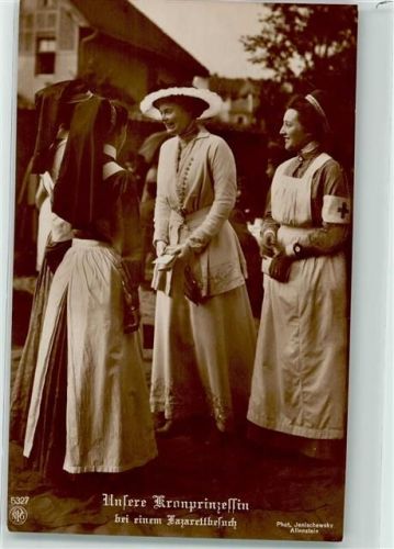 1916 Lazarett Besuch Rotes Kreuz Verlag NPG 5327