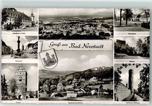97616 W8740 Bad Neustadt a d Saale - Schlosshotel u. Kirche Wandelhalle Salzburg Marktplatz Hohntor Stadtmauer Wehrturm