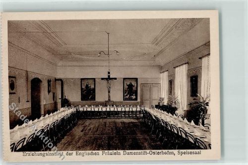 Osterhofen Lehr- u. Erziehungs Institut Englischen Fräulein Damenstift Speisesaal Kreuz Wandbilder Stuck Pflanzen