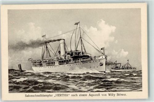 Salondampfer Hertha und Bordstempel 1923 von Stöwer, Willy