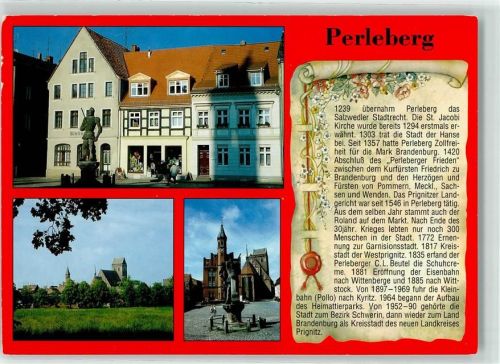 Perleberg Rathaus Roland vor der ehemaligen Bibliothek