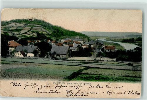 32602 W4973 Vlotho 1907 Gebrauchsspuren Weser