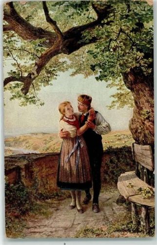 1917 Serie 27 /257 Baumbank Liebespaar AK