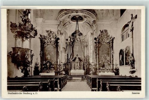 Neuburg Studienkirche Altaransicht Kanzel