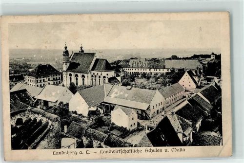 86899 W8910 Landsberg a. Lech 1916 Gebrauchsspuren Landwirtschaftliche Schulen Malteserkirche