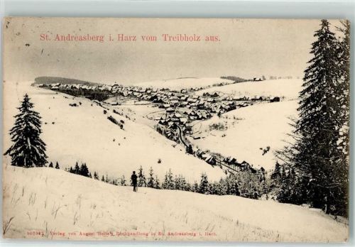 St. Andreasberg 1916 Winter von Treibholz aus Skiwanderer