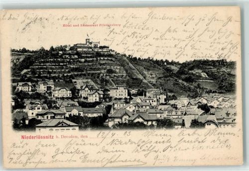 01445 O8122 Niederlössnitz 1903 - Hotel und Restaurant Friedensburg