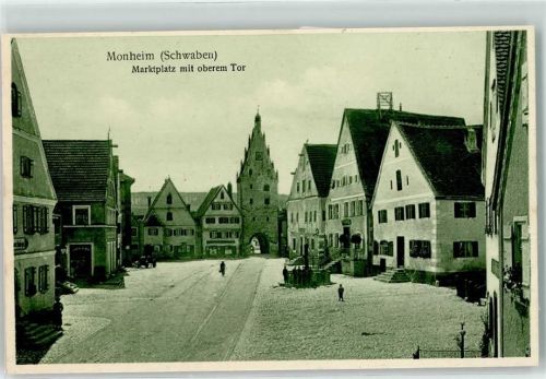 86653 W8855 Monheim , Schwab - Marktplatz Oberes Tor Brunnen