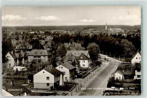 Schwabach Blick vom Hochhaus Lindenstraße auf die Stadt