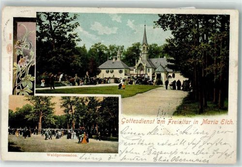 82152 W8033 Maria Eich 1908 - Freialtar Gottesdienst Waldprozession