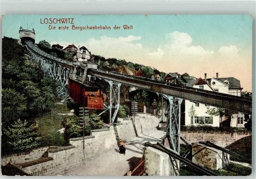 Loschwitz Die erste Bergschwebebahn der Welt AK