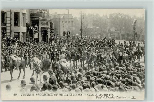 London 1910 Adel Trauerzug von König Edward VII