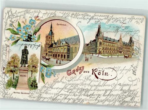 Köln Altstadt-Nord 103 1901 Moltke Denkmal Rathaus Post
