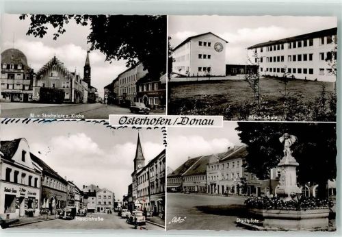 Osterhofen Stadtplatz Brunnen Kirche Hauptstraße Neue Schule
