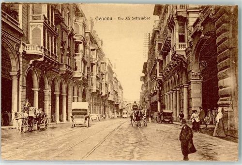 Genova Via XX Settembre Straßenbahn Oldtimer