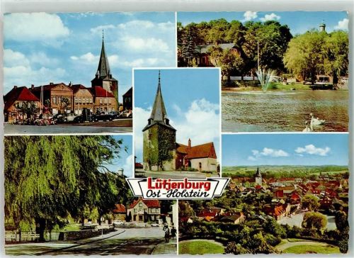 Lütjenburg Oldtimer Motorrad Marktplatz Kirche St.Michaelis Teich Schwäne