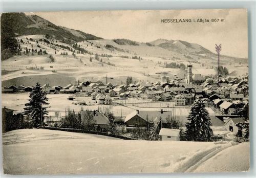 Nesselwang 1916 Kirche Winter Schnee