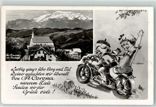 St. Corona Kinder Motorrad sign. S.Hr.N