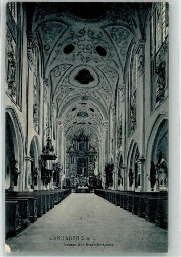Landsberg 1907 Inneres der Stadtpfarrkirche
