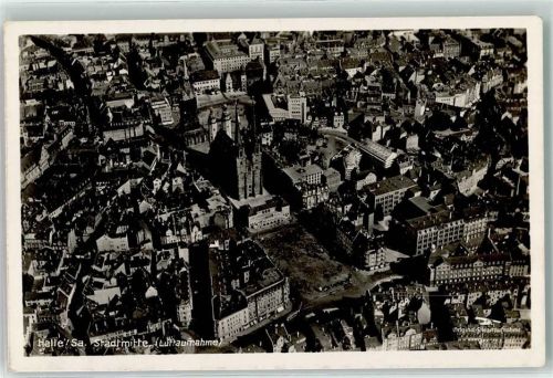 06108 O4002 Halle Saale - Fliegeraufnahme Stadtmitte Kirche