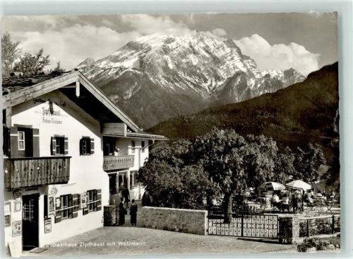 Ramsau Berggasthaus Zipflhäusl Hüttenstempel Watzmann Postkartenverkauf Emailleschild Afri Cola Ak-Geschichte