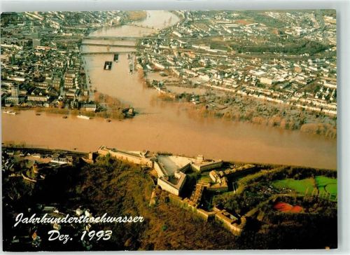 Königswinter Jahrhunderthochwasser Dez 1993 Fliegeraufnahme