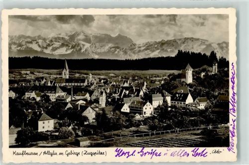 Kaufbeuren Allgäu mit Gebirge Zugspitze