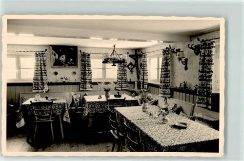 Rottach-Egern Ort lt. Fotograf Gasthaus Gastraum Vase Blumen Wandbild