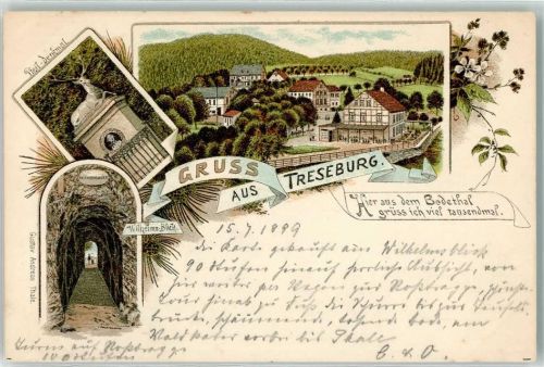 Treseburg Pfeil Denkmal Wilhelms Blick Boethal Blumen Gruss