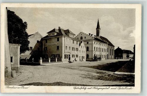 Landau Spiitalplatz Bürgerspital Spitalkirche Waren Geschäft Bahnpost