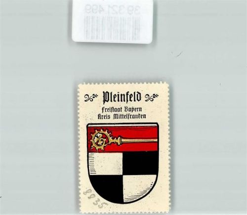 Pleinfeld Vignette Wappen Freistaat Bayern Kreis Mittelfranken