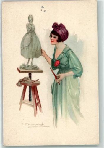 Bildhauerin Beruf Emanzipation AK Bompard, S. 1922