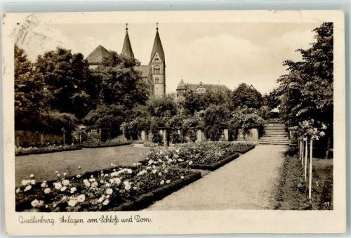 Quedlinburg Schloss Dom Park Foto AK